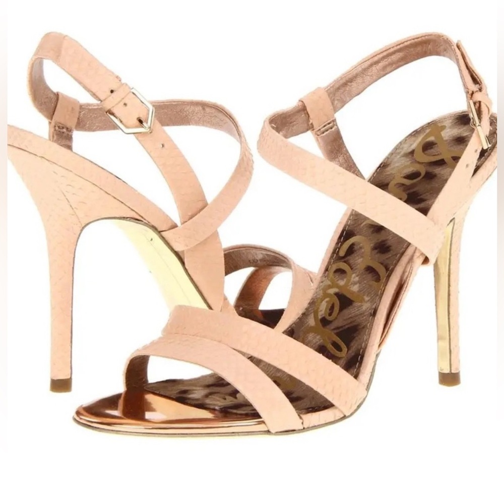 Sam Edelman Abbott Snake Embossed Leather Heels
